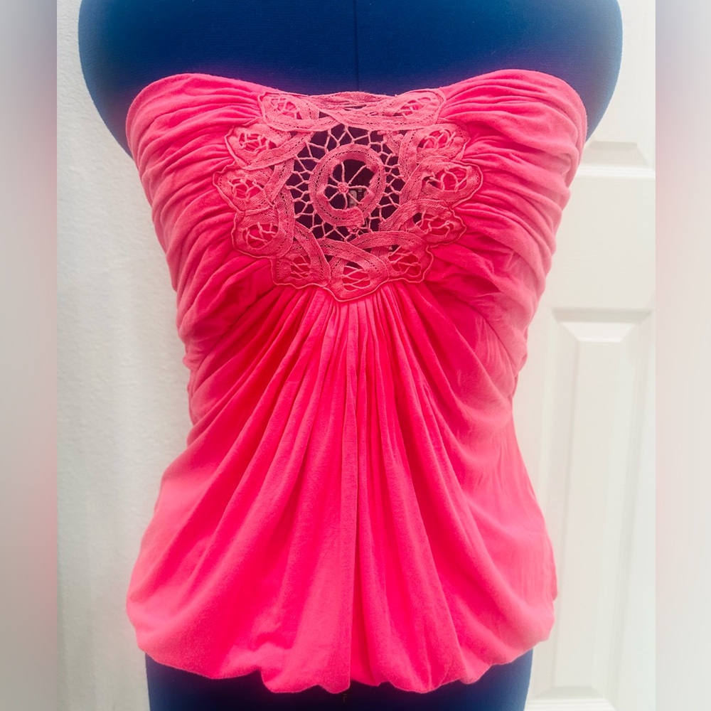 SKY, Strapless, Crochet, Pink, Medium
